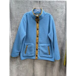 Gorpcore Fleece Jacket Womens XL Blue Button Front Outdoor Cozy Cabin Sherpa
